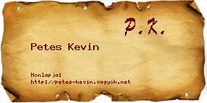 Petes Kevin névjegykártya